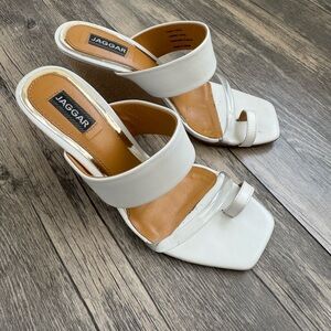 Women's White Heeled Sandals